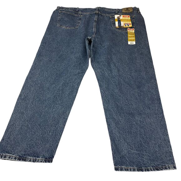 Wrangler Five Star Premium Denim Straight Leg Relaxed Fit Mens 50X30 Blue - Picture 13 of 16